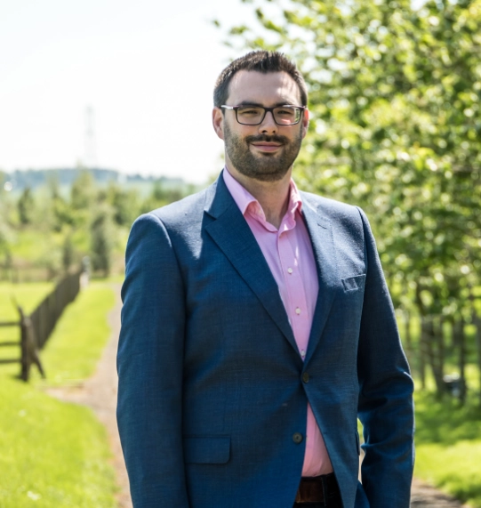 bright background in suit